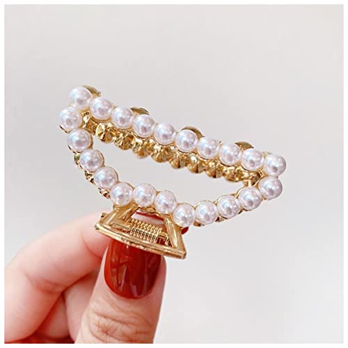 Haarnadel Frauen Elegante Perlen Strass Geometrische Haar Krallen Zurück Haar Hold Clips Süß Dekorieren Stirnband Mode Haarschmuck Haarnadel Holz(Small 6) von HZWMQDLF
