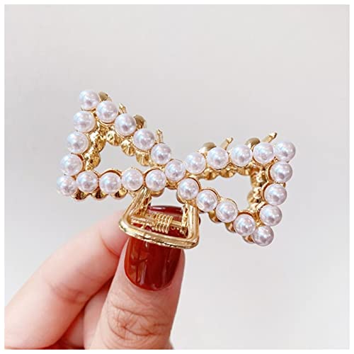 Haarnadel Frauen Elegante Perlen Strass Geometrische Haar Krallen Zurück Haar Hold Clips Süß Dekorieren Stirnband Mode Haarschmuck Haarnadel Holz(Small 8) von HZWMQDLF