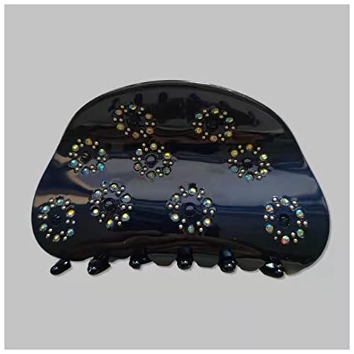 Haarnadel Korea Mode Acetat Halbkreis Kristall Haar Clip Zubehör for Frauen Schwarz Luxus Haarnadeln Kopfschmuck Haarnadel Holz(SKU-02) von HZWMQDLF
