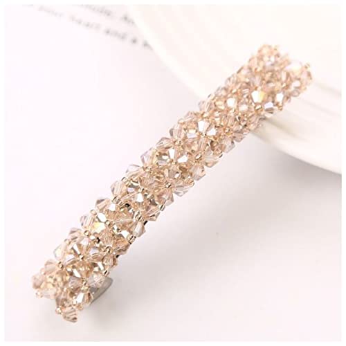 Haarnadel Koreanische elegante Haarnadeln Haarschnußen Kristall Strass Barrettes Haarclips for Frauen Mädchen Haarschmuck Haarnadel Holz(TS2034-Champagne) von HZWMQDLF