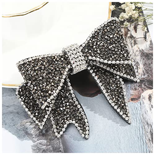Haarnadel Kristall Big Bow Hairpin Frauen Pferdeschwanz Mädchen Haarschmuck Strass Haarnadel Haarnadelband Haarnadel Holz(C 10.8CM) von HZWMQDLF
