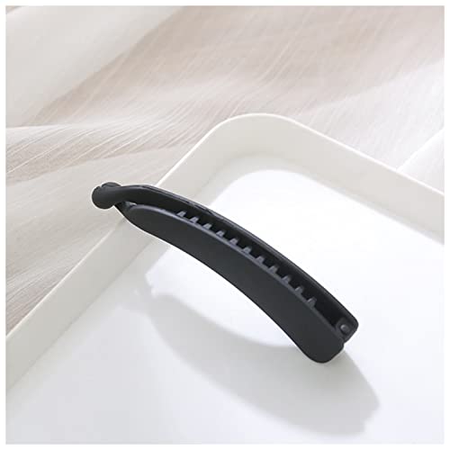 Haarnadel Massivfarbe mattierte Bananenclip Mode Pferdeschwanzhalter Haarklammern Haarnadeln Barrettes Frauen Haarschmuck Haarnadel Holz(Black) von HZWMQDLF