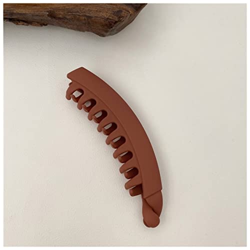 Haarnadel Massivfarbe mattierte Bananenclip Mode Pferdeschwanzhalter Haarklammern Haarnadeln Barrettes Frauen Haarschmuck Haarnadel Holz(Brown) von HZWMQDLF