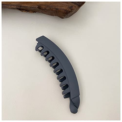 Haarnadel Massivfarbe mattierte Bananenclip Mode Pferdeschwanzhalter Haarklammern Haarnadeln Barrettes Frauen Haarschmuck Haarnadel Holz(Grey) von HZWMQDLF