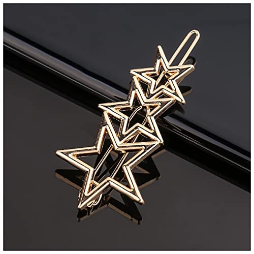 Haarnadel Mode Metal Liebe Herz Haar Clip Elegante Sterne Runde Barrette for Frauen Süße Haarnadeln Barrettes Haarschmuck Haarnadel Holz(12-Gold) von HZWMQDLF