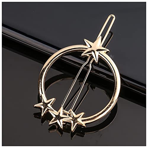 Haarnadel Mode Metal Liebe Herz Haar Clip Elegante Sterne Runde Barrette for Frauen Süße Haarnadeln Barrettes Haarschmuck Haarnadel Holz(13-Gold) von HZWMQDLF