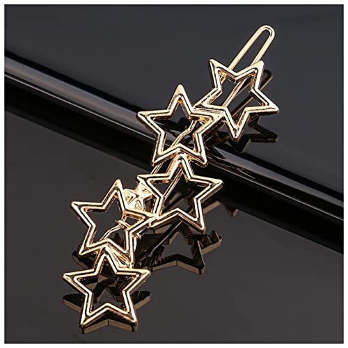 Haarnadel Mode Metal Liebe Herz Haar Clip Elegante Sterne Runde Barrette for Frauen Süße Haarnadeln Barrettes Haarschmuck Haarnadel Holz(18-Gold) von HZWMQDLF