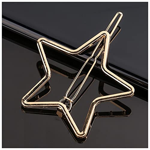 Haarnadel Mode Metal Liebe Herz Haar Clip Elegante Sterne Runde Barrette for Frauen Süße Haarnadeln Barrettes Haarschmuck Haarnadel Holz(19-Gold) von HZWMQDLF