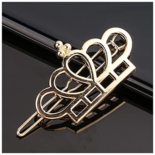 Haarnadel Mode Metal Liebe Herz Haar Clip Elegante Sterne Runde Barrette for Frauen Süße Haarnadeln Barrettes Haarschmuck Haarnadel Holz(21-Gold) von HZWMQDLF