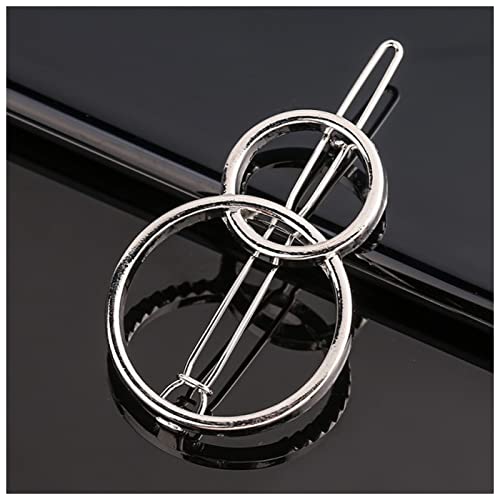 Haarnadel Mode Metal Liebe Herz Haar Clip Elegante Sterne Runde Barrette for Frauen Süße Haarnadeln Barrettes Haarschmuck Haarnadel Holz(B35-Silver) von HZWMQDLF