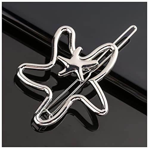 Haarnadel Mode Metal Liebe Herz Haar Clip Elegante Sterne Runde Barrette for Frauen Süße Haarnadeln Barrettes Haarschmuck Haarnadel Holz(B37-Silver) von HZWMQDLF