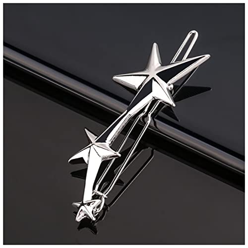 Haarnadel Mode Metal Liebe Herz Haar Clip Elegante Sterne Runde Barrette for Frauen Süße Haarnadeln Barrettes Haarschmuck Haarnadel Holz(B38-Silver) von HZWMQDLF