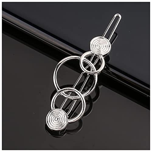 Haarnadel Mode Metal Liebe Herz Haar Clip Elegante Sterne Runde Barrette for Frauen Süße Haarnadeln Barrettes Haarschmuck Haarnadel Holz(B39-Silver) von HZWMQDLF