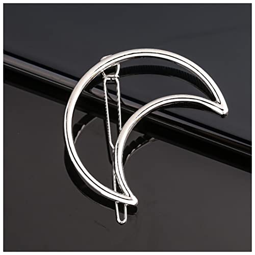 Haarnadel Mode Metal Liebe Herz Haar Clip Elegante Sterne Runde Barrette for Frauen Süße Haarnadeln Barrettes Haarschmuck Haarnadel Holz(B40-Silver) von HZWMQDLF