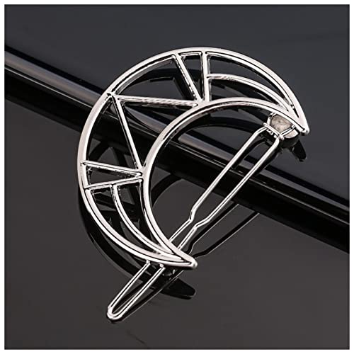 Haarnadel Mode Metal Liebe Herz Haar Clip Elegante Sterne Runde Barrette for Frauen Süße Haarnadeln Barrettes Haarschmuck Haarnadel Holz(B41-Silver) von HZWMQDLF