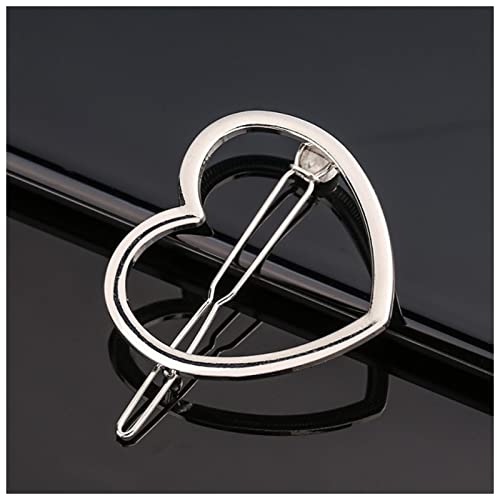 Haarnadel Mode Metal Liebe Herz Haar Clip Elegante Sterne Runde Barrette for Frauen Süße Haarnadeln Barrettes Haarschmuck Haarnadel Holz(B44-Silver) von HZWMQDLF