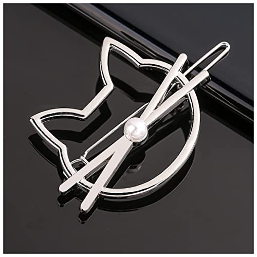 Haarnadel Mode Metal Liebe Herz Haar Clip Elegante Sterne Runde Barrette for Frauen Süße Haarnadeln Barrettes Haarschmuck Haarnadel Holz(B45-Silver) von HZWMQDLF