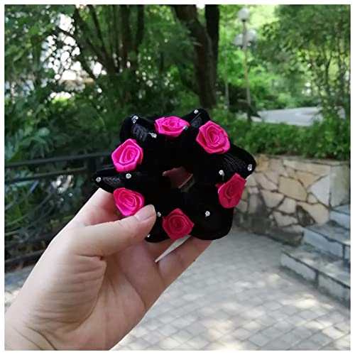 Stirnband Damen 1 stück haarschmuck frauen mode stil große rose blume kristall strass haar bands elastische haar seil ring for mädchen Stirnband Damen Winter(Style 06) von HZWMQDLF