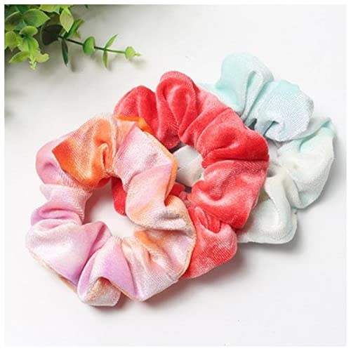 Stirnband Damen 3 stücke Krawatte färbte scunchie pack haarschmuck for frauen mädchen stirnbänder elastische gummi haarbindung haar seil ring pudertail halt Stirnband Damen Winter(K Color) von HZWMQDLF