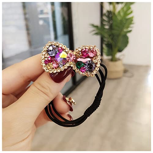 Stirnband Damen Farbe Kristallkopf Seil Nette Gummiband Kopfschmuck Hohe Elastizität Krawatte Haar Gummiband Haarring Einfache Haarschmuck Stirnband Damen Winter(Hair rope 148-1) von HZWMQDLF