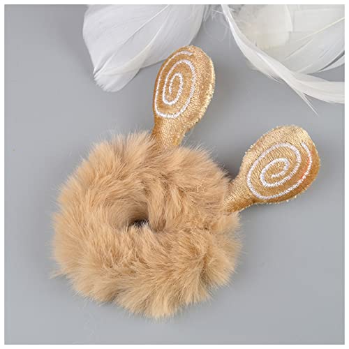 Stirnband Damen Haarschmuck Gefälschte Pelz Haar Seil Nette Bär Scrunchies Frauen Mädchen Elastische Haare Gummibänder Pferdeschwanzhalter Stirnband Damen Winter(S) von HZWMQDLF