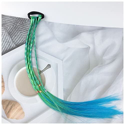 Stirnband Damen Mädchen Perücke Farbgitter Simulation Twist Braid Haargeflecht Haarbänder Weberei Seil Stirnband Damen Winter(Army Green) von HZWMQDLF