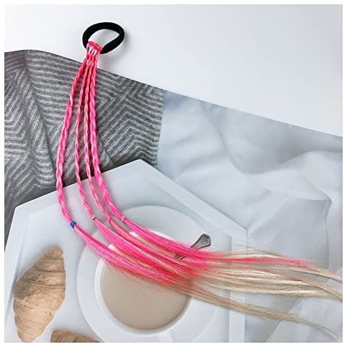 Stirnband Damen Mädchen Perücke Farbgitter Simulation Twist Braid Haargeflecht Haarbänder Weberei Seil Stirnband Damen Winter(Lavender) von HZWMQDLF