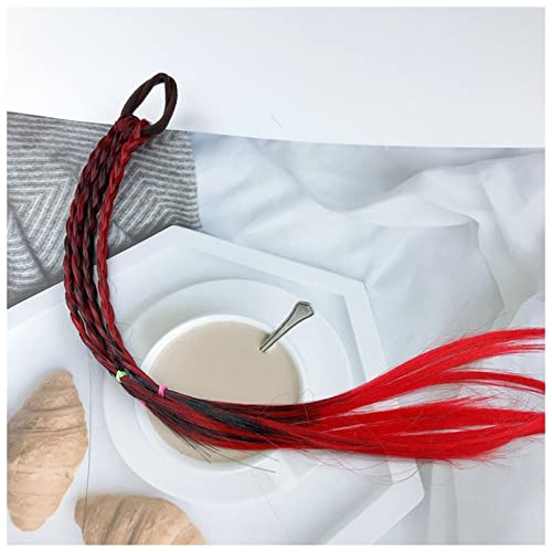 Stirnband Damen Mädchen Perücke Farbgitter Simulation Twist Braid Haargeflecht Haarbänder Weberei Seil Stirnband Damen Winter(Sky blue) von HZWMQDLF