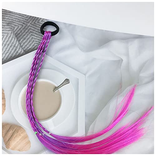 Stirnband Damen Mädchen Perücke Farbgitter Simulation Twist Braid Haargeflecht Haarbänder Weberei Seil Stirnband Damen Winter(White) von HZWMQDLF