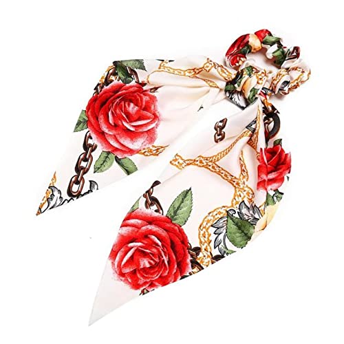 Stirnband Damen Mode Floral Print Scrhocken Solid Langes Haar Ribbon for Frauen Pferdeschwanz Schal Süßes elastisches Haarband Haar-Zubehör Stirnband Damen Winter(CS1906110320) von HZWMQDLF