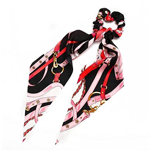 Stirnband Damen Mode Floral Print Scrhocken Solid Langes Haar Ribbon for Frauen Pferdeschwanz Schal Süßes elastisches Haarband Haar-Zubehör Stirnband Damen Winter(CS1906110321) von HZWMQDLF