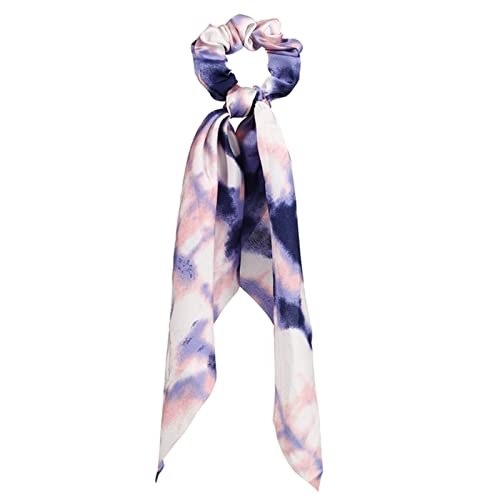Stirnband Damen Mode Floral Print Scrhocken Solid Langes Haar Ribbon for Frauen Pferdeschwanz Schal Süßes elastisches Haarband Haar-Zubehör Stirnband Damen Winter(CS641203) von HZWMQDLF