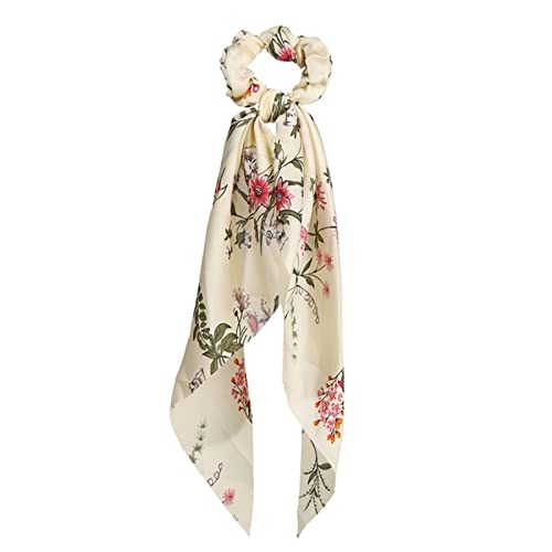 Stirnband Damen Mode Floral Print Scrhocken Solid Langes Haar Ribbon for Frauen Pferdeschwanz Schal Süßes elastisches Haarband Haar-Zubehör Stirnband Damen Winter(CS641303) von HZWMQDLF