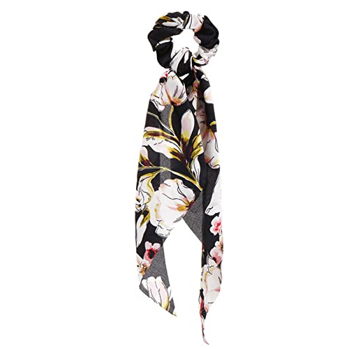 Stirnband Damen Mode Floral Print Scrhocken Solid Langes Haar Ribbon for Frauen Pferdeschwanz Schal Süßes elastisches Haarband Haar-Zubehör Stirnband Damen Winter(CS647201) von HZWMQDLF