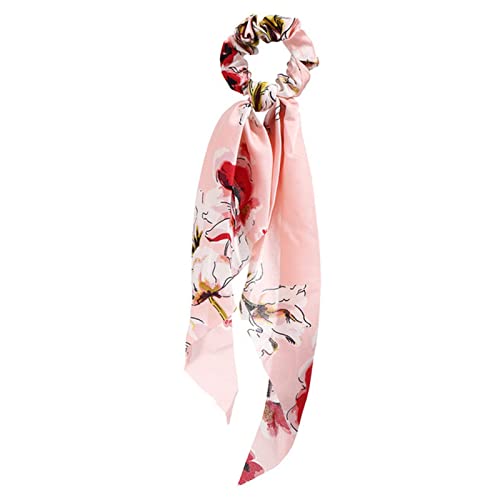 Stirnband Damen Mode Floral Print Scrhocken Solid Langes Haar Ribbon for Frauen Pferdeschwanz Schal Süßes elastisches Haarband Haar-Zubehör Stirnband Damen Winter(CS647202) von HZWMQDLF