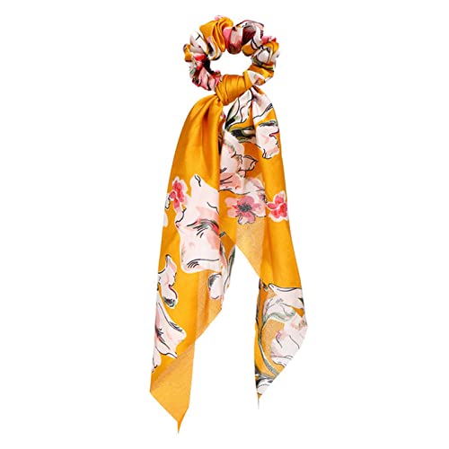 Stirnband Damen Mode Floral Print Scrhocken Solid Langes Haar Ribbon for Frauen Pferdeschwanz Schal Süßes elastisches Haarband Haar-Zubehör Stirnband Damen Winter(CS647203) von HZWMQDLF