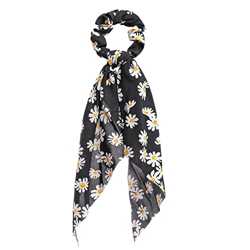 Stirnband Damen Mode Floral Print Scrhocken Solid Langes Haar Ribbon for Frauen Pferdeschwanz Schal Süßes elastisches Haarband Haar-Zubehör Stirnband Damen Winter(CS648302) von HZWMQDLF