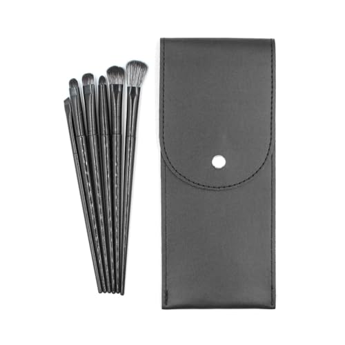 HZXINYI 6 Stück Makeup Pinsel Set Lidschattenpinsel Kunsthaar Pinsel für Augen Makeup Pinsel Lidschatten Eyeliner Wimpern Augenbrauen Augen Makeup Schwarzes Set Augenkosmetik von HZXINYI