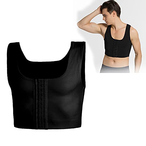 HZXY Gynäkomastie-Kompresse, Former, Gynäkomastie-Kompressions-Shirts, Herren-Brust-Schlankheitskörper (XL, schwarz) von HZXY
