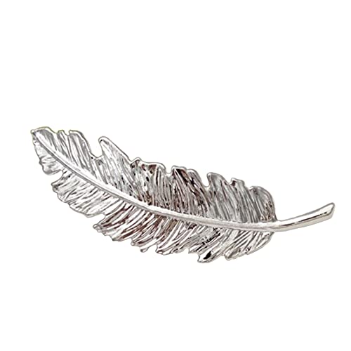GroßE Haarspangen Vintage Legierung Federblatt Haarspangen Haarnadel Luxus Haarkamm Clips Frauen Haarschmuck Haarklammer Mittel (Silver, One Size) von HZling