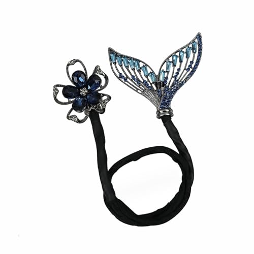 Haarklammer Damen Strass-Blumen-Haarspange, eleganter Lazy-Haar-Lockenwickler, Dutt-Clips, Dutt-Haar-Twister, Blumen, Dutt-Maker GroßE Haarklammer für Dickes Haar (B, One Size) von HZling