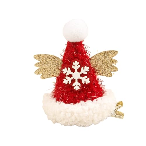 Haarklammern Damen Helle Samt Weihnachten Haar Clips Schneeflocke Hirsch Buchstaben süße Weihnachten Tag dekorative Haar Zubehör GroßE Haarklammer (Watermelon Red, 10x6x2cm) von HZling