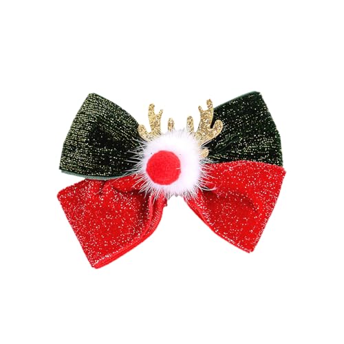 Haarklammern Damen Weihnachts-Haarspangen mit Schleife und dekorativen Haarspangen für Frauen und Mädchen, Haar-Styling-Tool Haarklammer Damen Groß (Green, One Size) von HZling