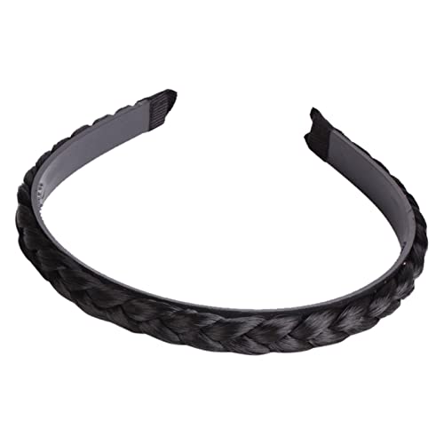 Haarspangen Damen 1, 5 cm breite Perücke mit Zähnen Braid Fashion Braid Hair Hoop Haarschmuck Haarschmuck Haarkrebse (Black, One Size) von HZling