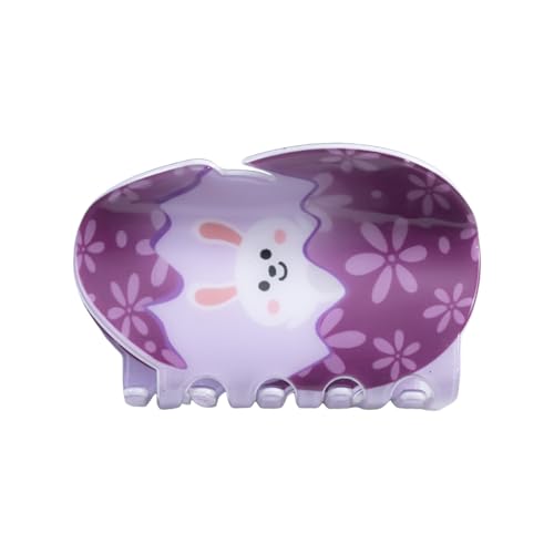 Hair Clips for Women Osterhasen-Ei-Cartoon-Schmuck Kopfbedeckung Griffclip Haarclip Osterdesign Haarclip Pferdeschwanzclip Dünne und dicke Damenhaarspange Haarklammer Mittelgroß (C, One Size) von HZling