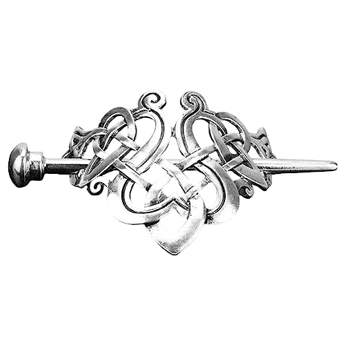 Hairclip Retro Silber Haarspangen Vintage Metall Haarspange Haarspangen Haarstäbe Haarschmuck für Frauen Mädchen Haarspange Groß Dickes Haar (A, One Size) von HZling