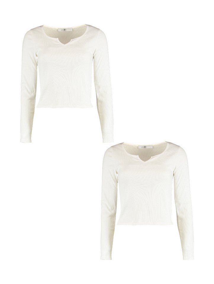 HaILY’S Blusenshirt 2er-Set Figurbetont Rippoptik Langarm (2-tlg) LS C TP Juli von HaILY’S