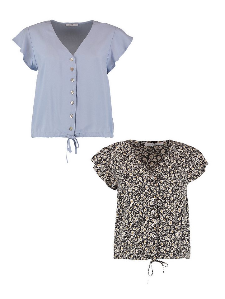 HaILY’S Blusenshirt 2er-Set Kurzarm mit Wellenkante V-Ausschnitt (2-tlg) SL V BL Ar44isa von HaILY’S