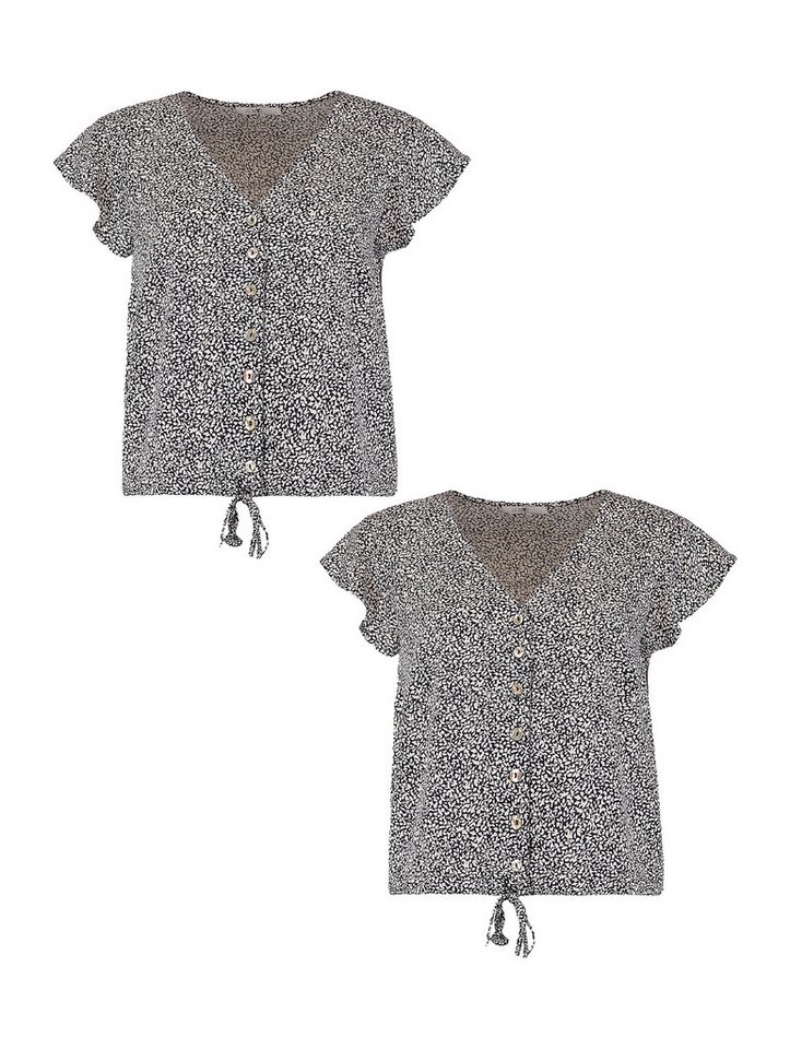 HaILY’S Blusenshirt 2er-Set Kurzarm mit Wellenkante V-Ausschnitt (2-tlg) SL V BL Ar44isa von HaILY’S
