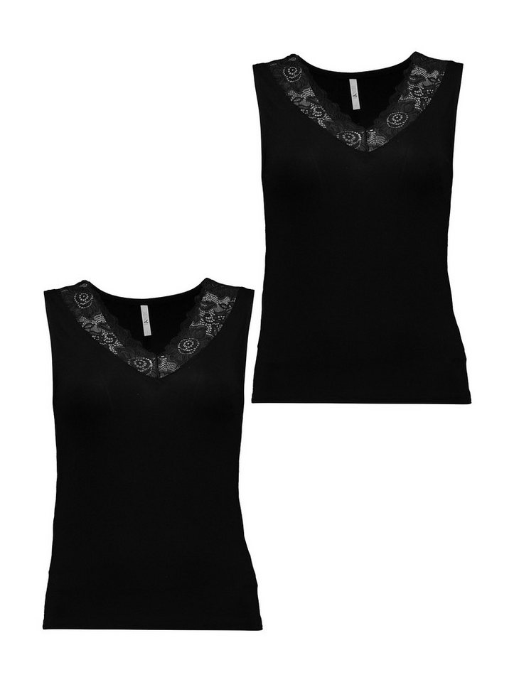HaILY’S Blusenshirt V-Ausschnitt mit zarter Spitze im 2er Pack (2-tlg) SL V TP Ti44na von HaILY’S